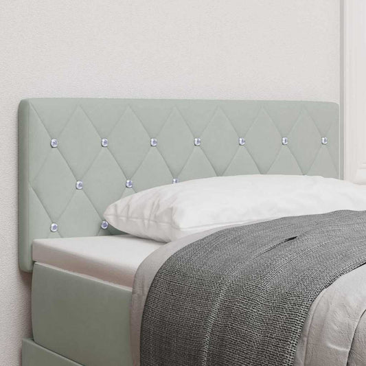 vidaXL LED κεφαλάρι με LED ταινίες φωτός Ανοιχτό γκρι 100 cm Βελούδο
