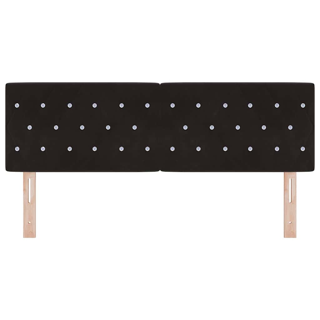 vidaXL LED κεφαλάρι με LED ταινίες φωτός Μαύρο 144 cm Βελούδο