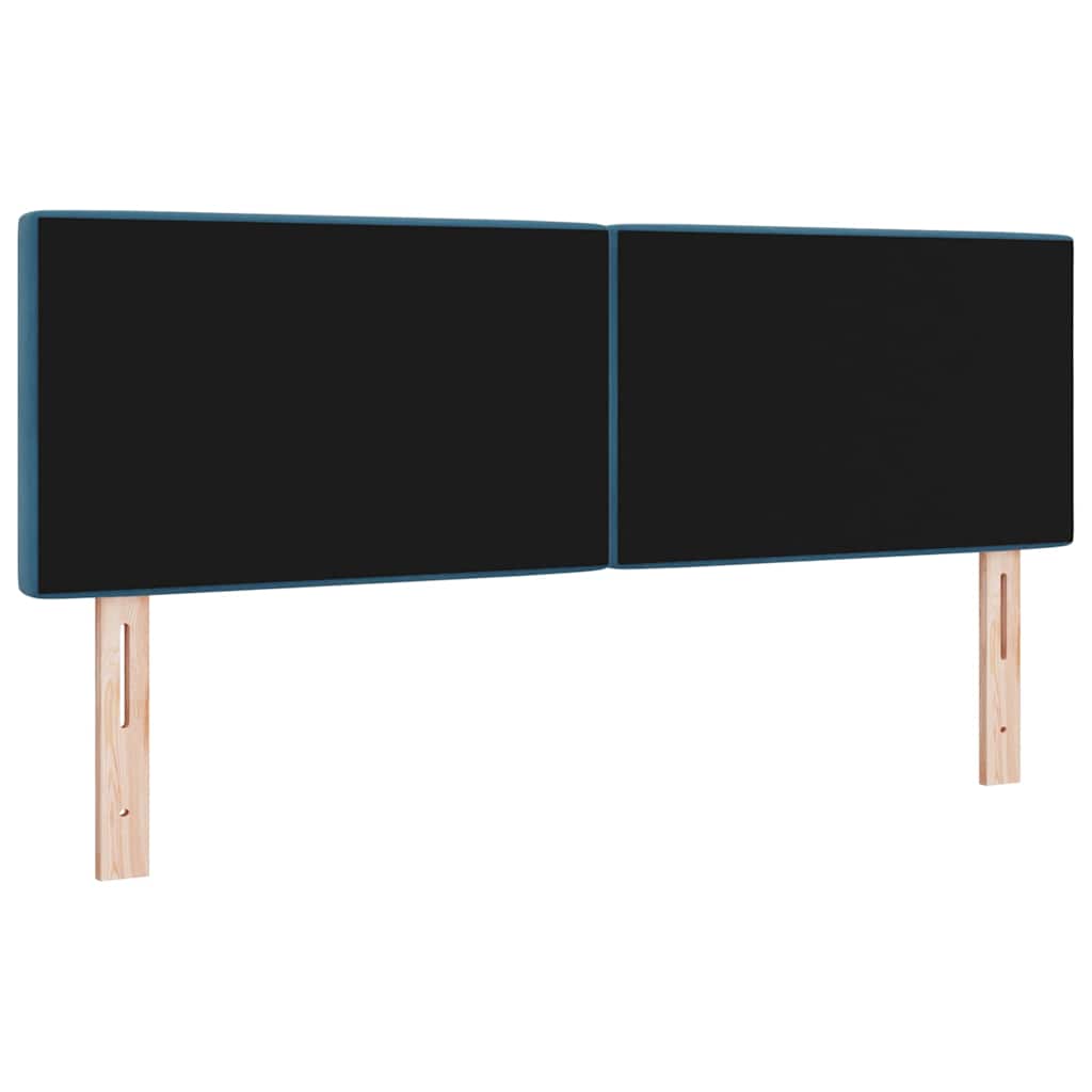 vidaXL LED κεφαλάρι με LED ταινίες φωτός Σκούρο Μπλε 144 cm Βελούδο