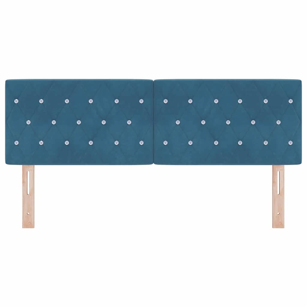 vidaXL LED κεφαλάρι με LED ταινίες φωτός Σκούρο Μπλε 144 cm Βελούδο