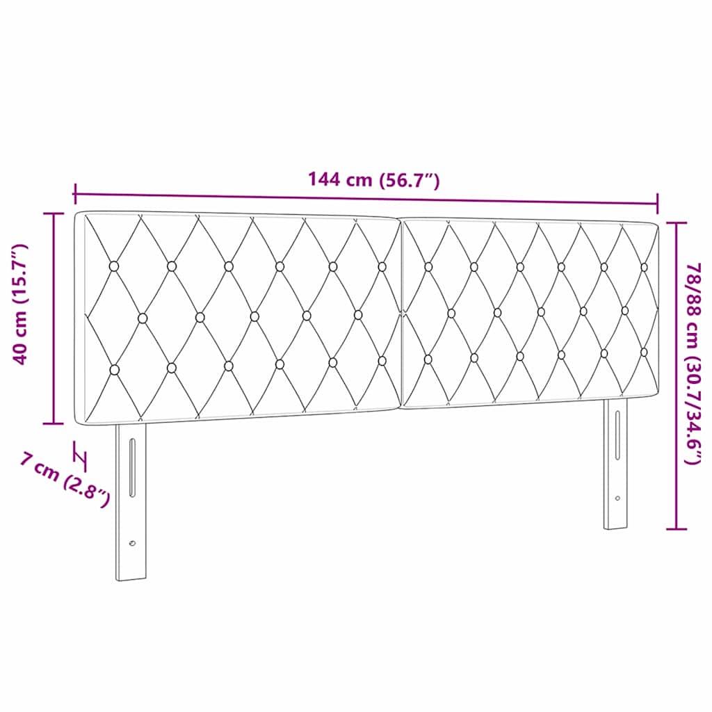 vidaXL LED κεφαλάρι με LED ταινίες φωτός Σκούρο Μπλε 144 cm Βελούδο