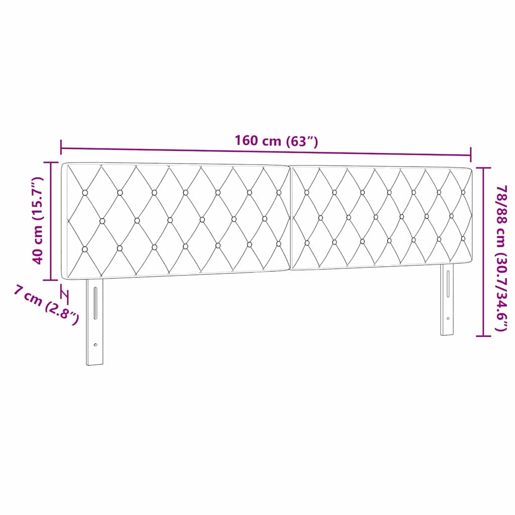 vidaXL LED Κεφαλοκλείδες με Κρύσταλλα σε Σκούρο Γκρι, 80 cm, Βελούδο