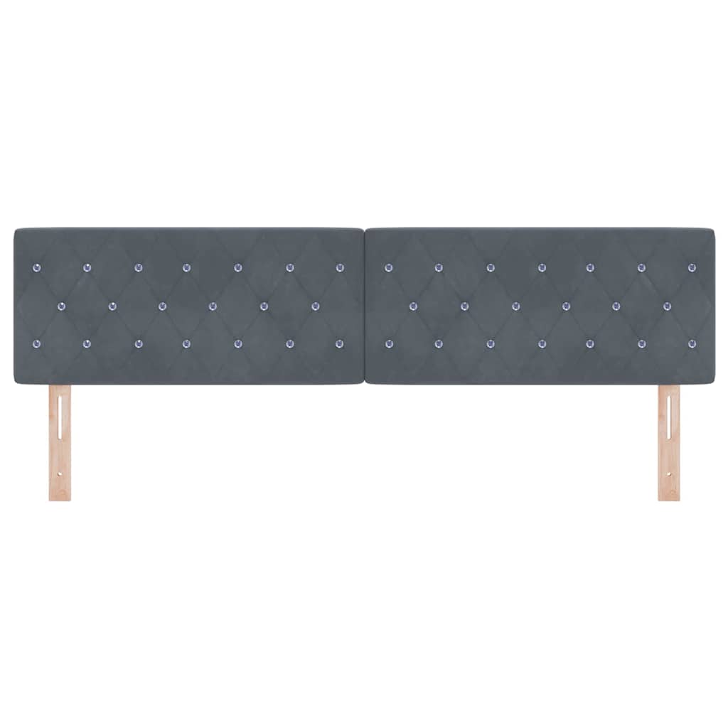 vidaXL LED κεφαλάρι με LED ταινίες φωτός Σκούρο Γκρι 180 cm Βελούδο