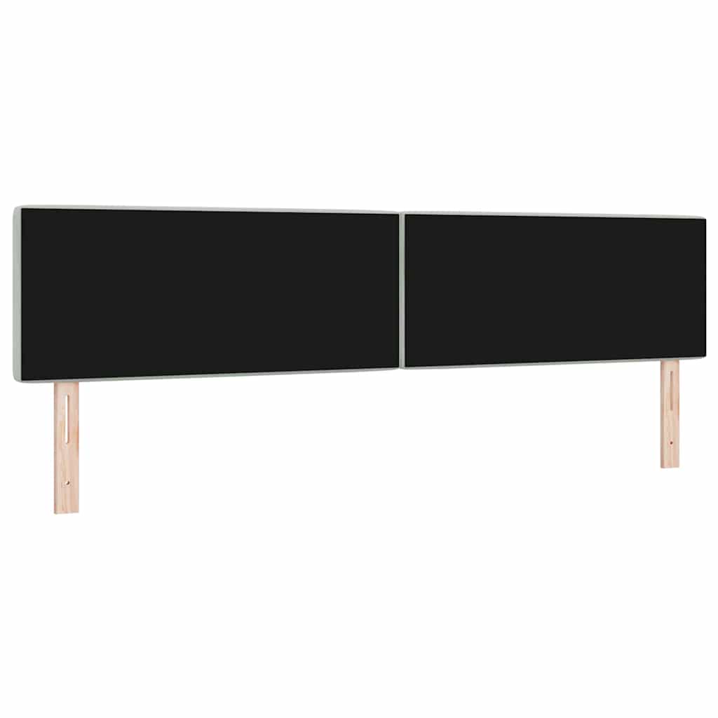 vidaXL LED κεφαλάρι με LED ταινίες φωτός Ανοιχτό γκρι 200 cm Βελούδο