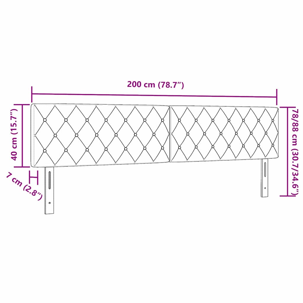 vidaXL LED κεφαλάρι με κεφαλάρι Σκούρο Πράσινο 200 cm Πολυεστέρας