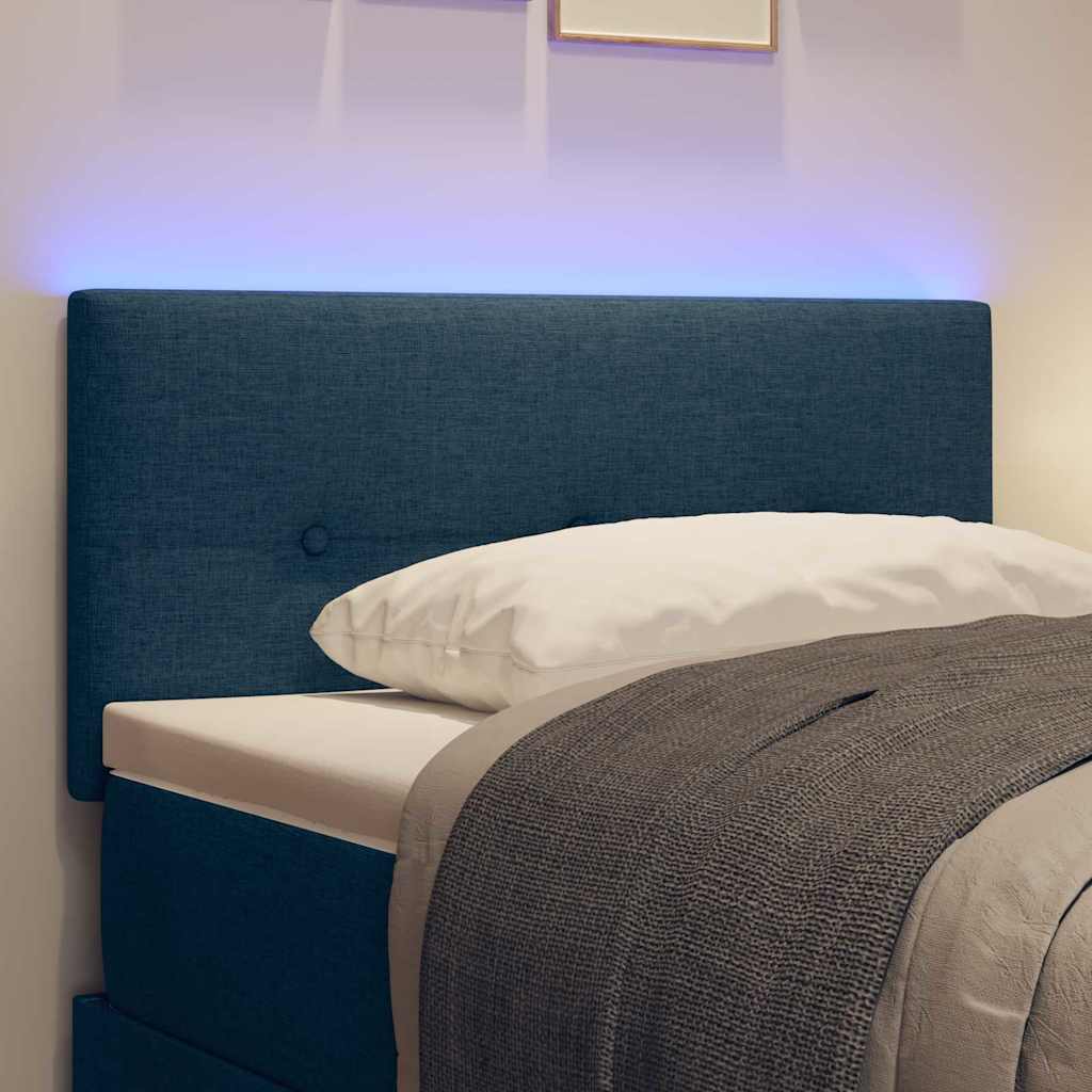 vidaXL LED κεφαλάρι με LED ταινίες φωτός με κεφαλάρι Μπλε 80 cm ύφασμα