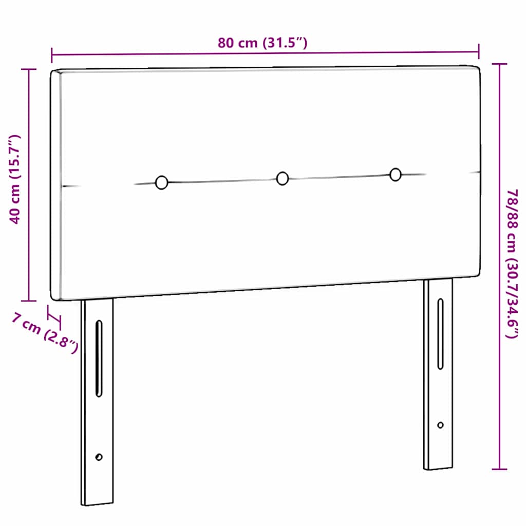 vidaXL LED κεφαλάρι με φώτα λωρίδας LED Πράσινο 80 cm Πολυεστέρας