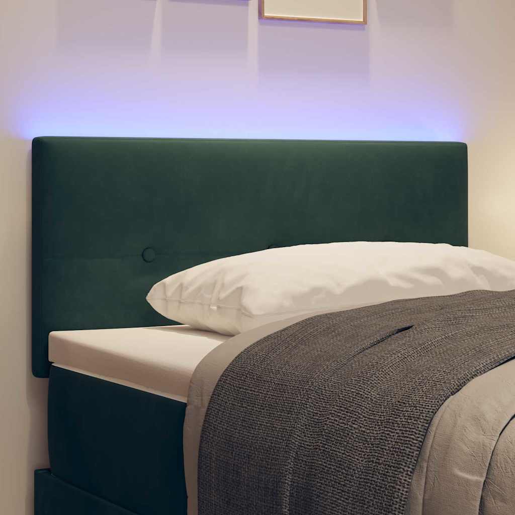 vidaXL LED κεφαλάρι με LED ταινίες φωτός Πράσινο 100 cm Βελούδο