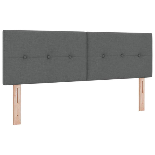 vidaXL LED κεφαλάρι με φώτα λωρίδας LED Σκούρο Γκρι 144 cm Πολυεστέρας