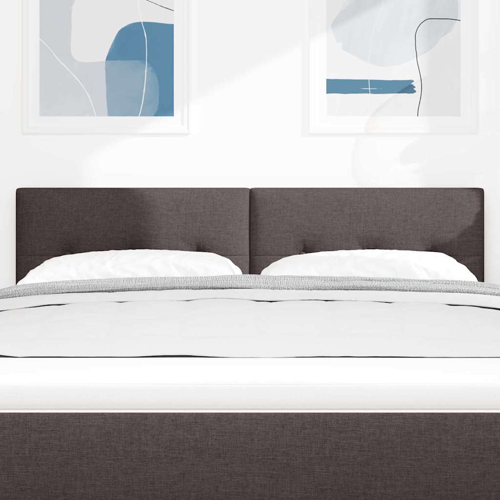 vidaXL LED κεφαλάρι με φώτα λωρίδας LED Σκούρο Καφέ 144 cm Πολυεστέρας