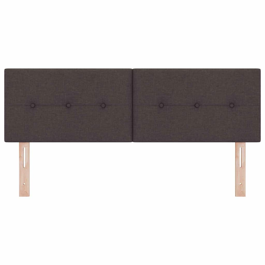 vidaXL LED κεφαλάρι με φώτα λωρίδας LED Σκούρο Καφέ 144 cm Πολυεστέρας