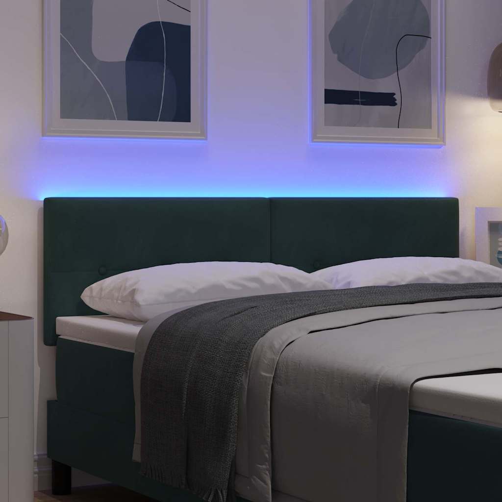 vidaXL LED κεφαλάρι με φώτα λωρίδας LED Πράσινο 144 cm Πολυεστέρας
