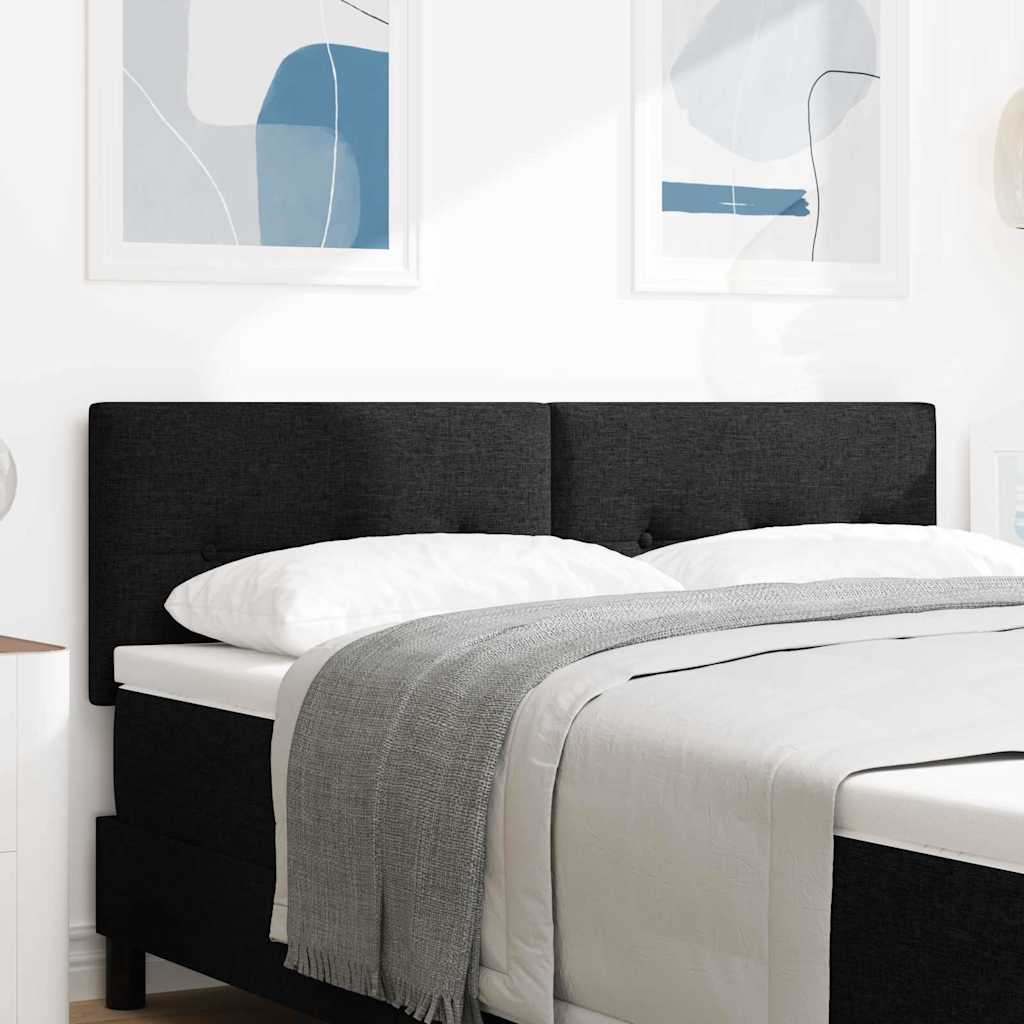 vidaXL LED κεφαλάρι με LED ταινίες φωτός Μαύρο 160 cm ύφασμα