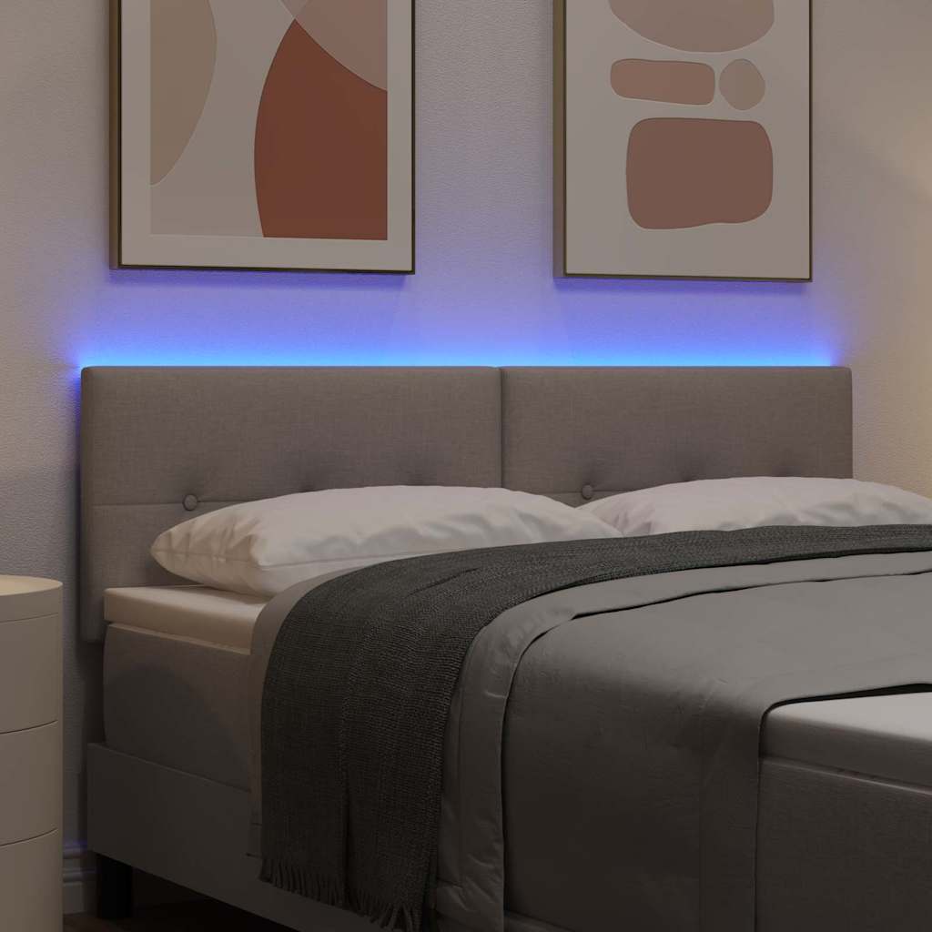 vidaXL LED κεφαλάρι με φώτα λωρίδας LED Taupe 160 cm Πολυεστέρας
