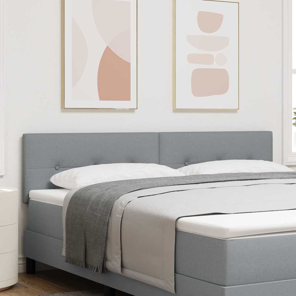 vidaXL LED κεφαλάρι με LED ταινίες φωτός Ανοιχτό γκρι 180 cm ύφασμα