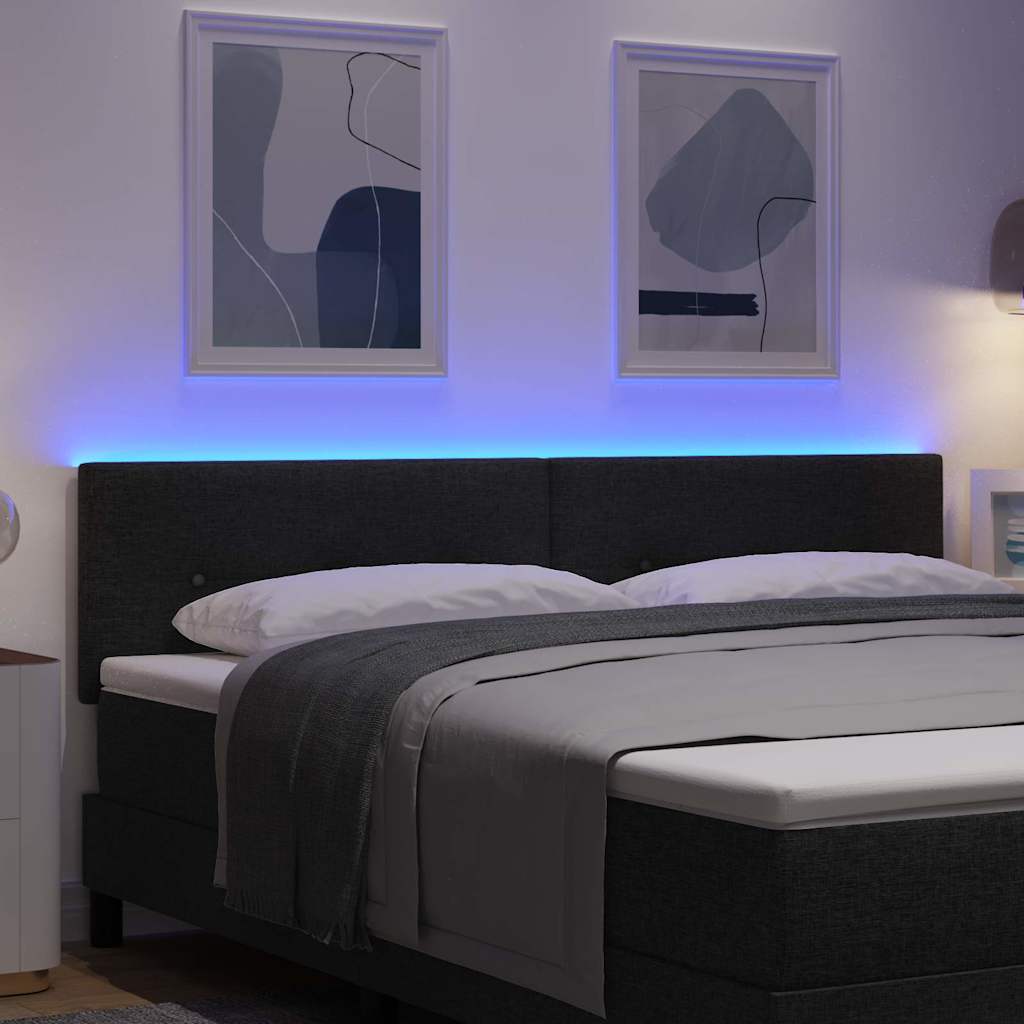 vidaXL LED κεφαλάρι με LED ταινίες φωτός Μαύρο 180 cm ύφασμα