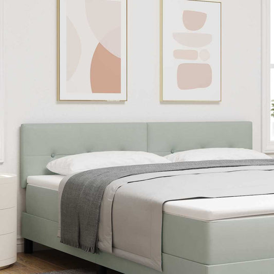 vidaXL LED κεφαλάρι με κεφαλάρι Ανοιχτό γκρι 180 cm Πολυεστέρας
