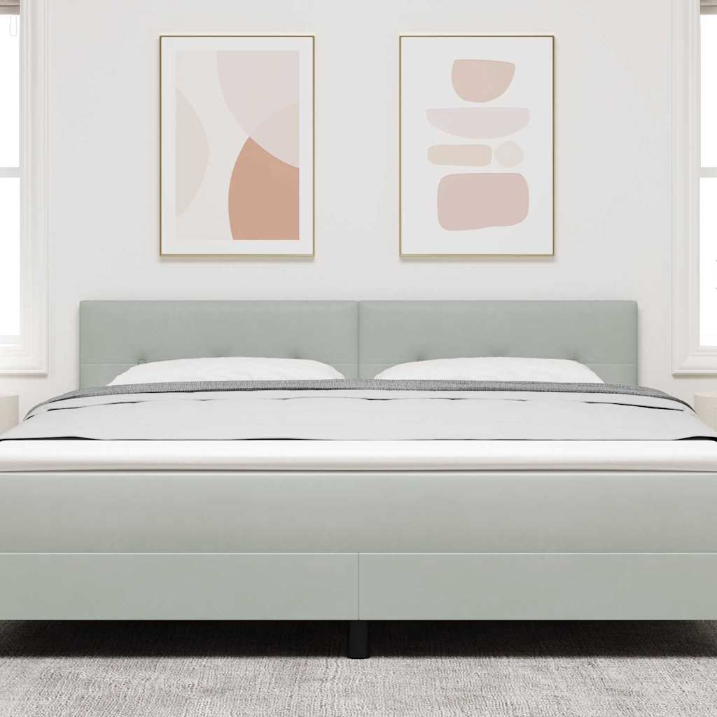 vidaXL LED κεφαλάρι με κεφαλάρι Ανοιχτό γκρι 180 cm Πολυεστέρας