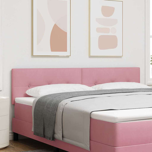 vidaXL LED κεφαλάρι με LED ταινίες φωτός Ροζ 180 cm Βελούδο