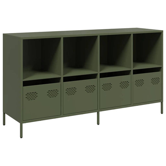 vidaXL Sideboard Ελαιοπράσινο 135x39x73,5 cm Ατσάλι ψυχρής έλασης