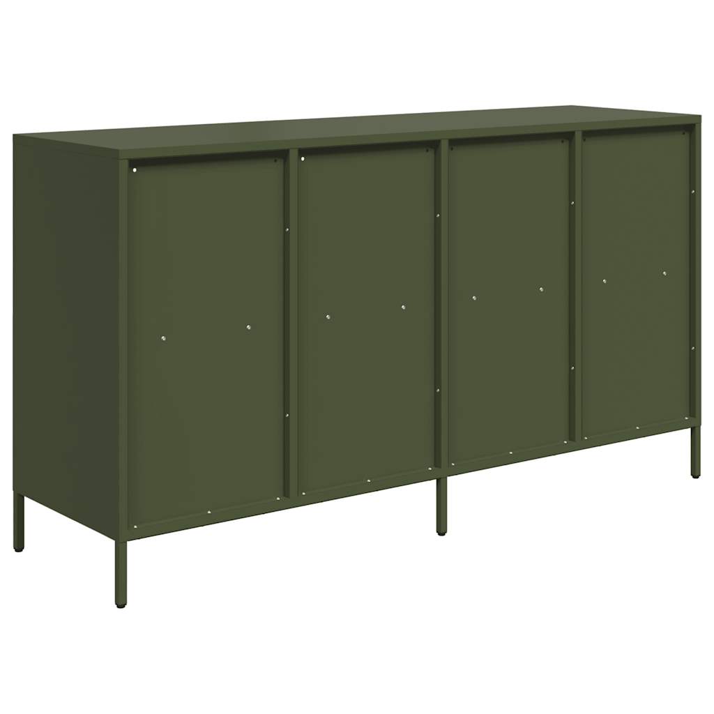 vidaXL Sideboard Ελαιοπράσινο 135x39x73,5 cm Ατσάλι ψυχρής έλασης