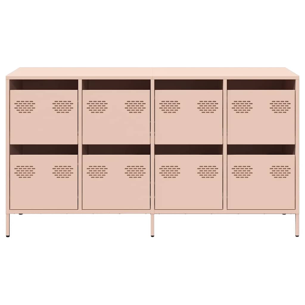 vidaXL Ντουλάπι Ροζ 135x39x73,5 εκ. από Χάλυβα Ψυχρής Έλασης