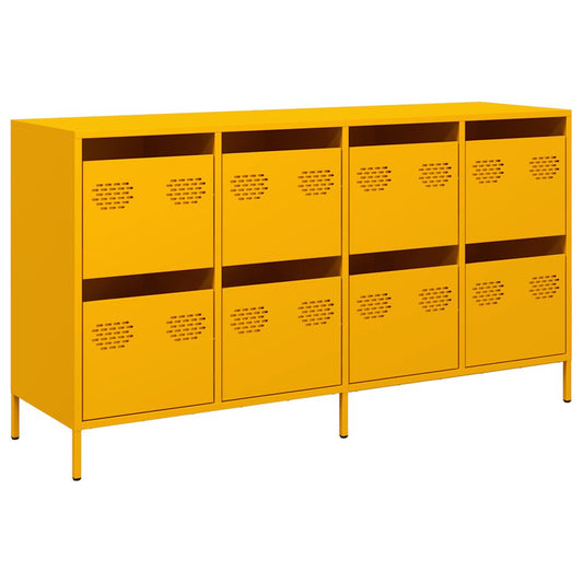 vidaXL Sideboard Μουστάρδα κίτρινη 135x39x73,5 cm Ψυχρής έλασης χάλυβα