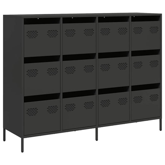 vidaXL Ντουλάπι Μαύρο 135x39x103,5 εκ. από Χάλυβα Ψυχρής Έλασης