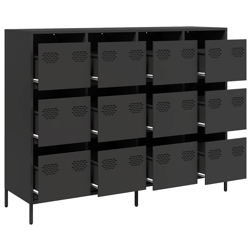 vidaXL Ντουλάπι Μαύρο 135x39x103,5 εκ. από Χάλυβα Ψυχρής Έλασης