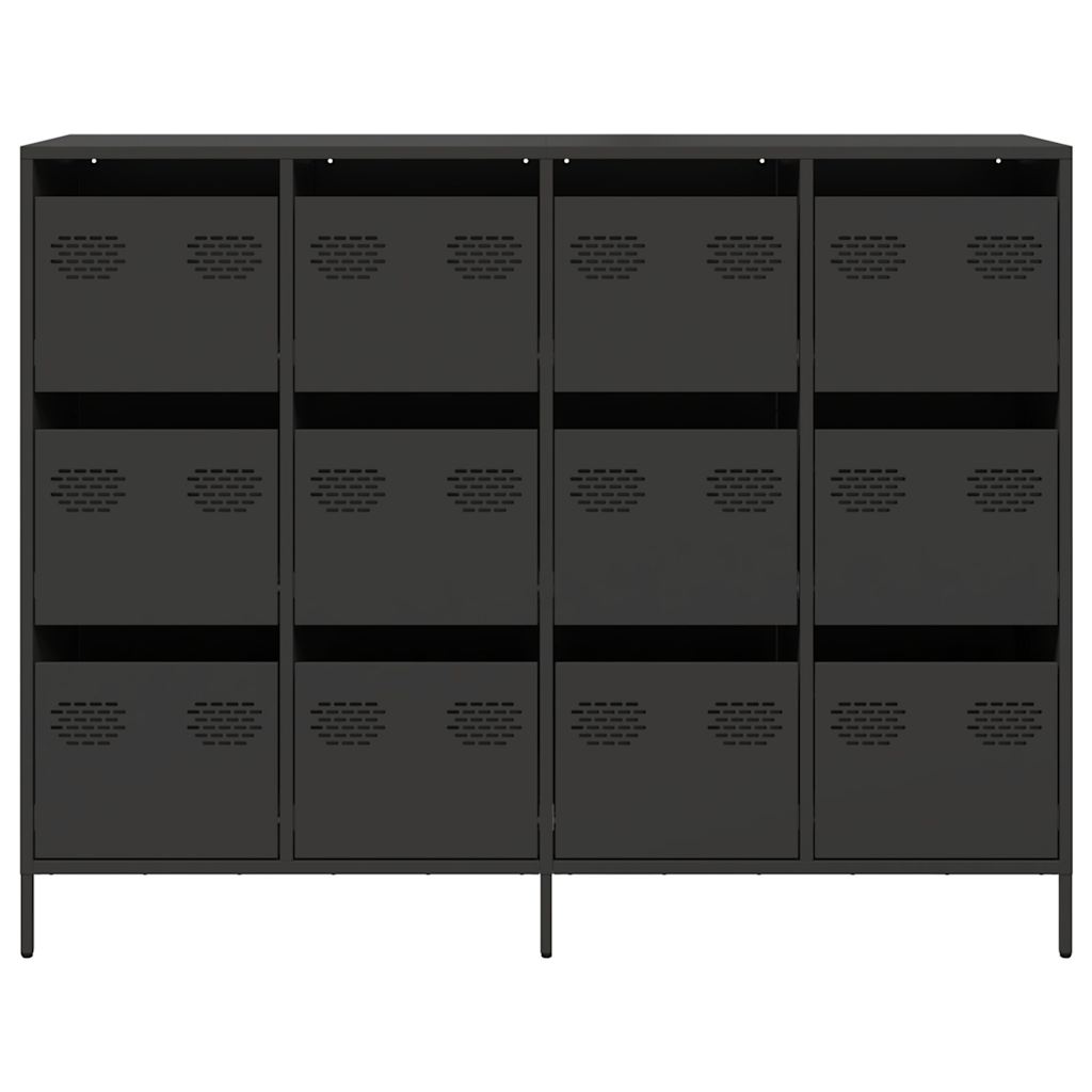 vidaXL Ντουλάπι Μαύρο 135x39x103,5 εκ. από Χάλυβα Ψυχρής Έλασης