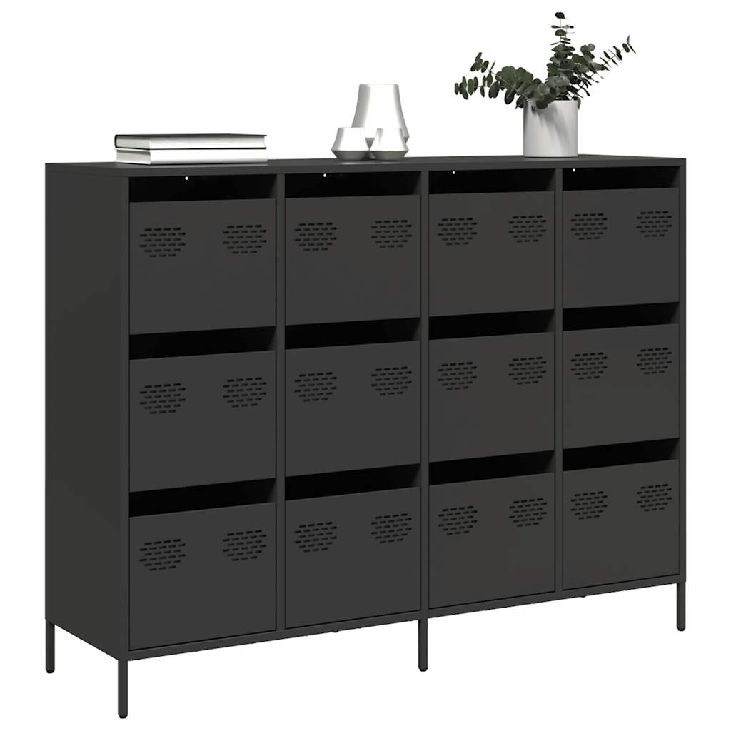 vidaXL Ντουλάπι Μαύρο 135x39x103,5 εκ. από Χάλυβα Ψυχρής Έλασης