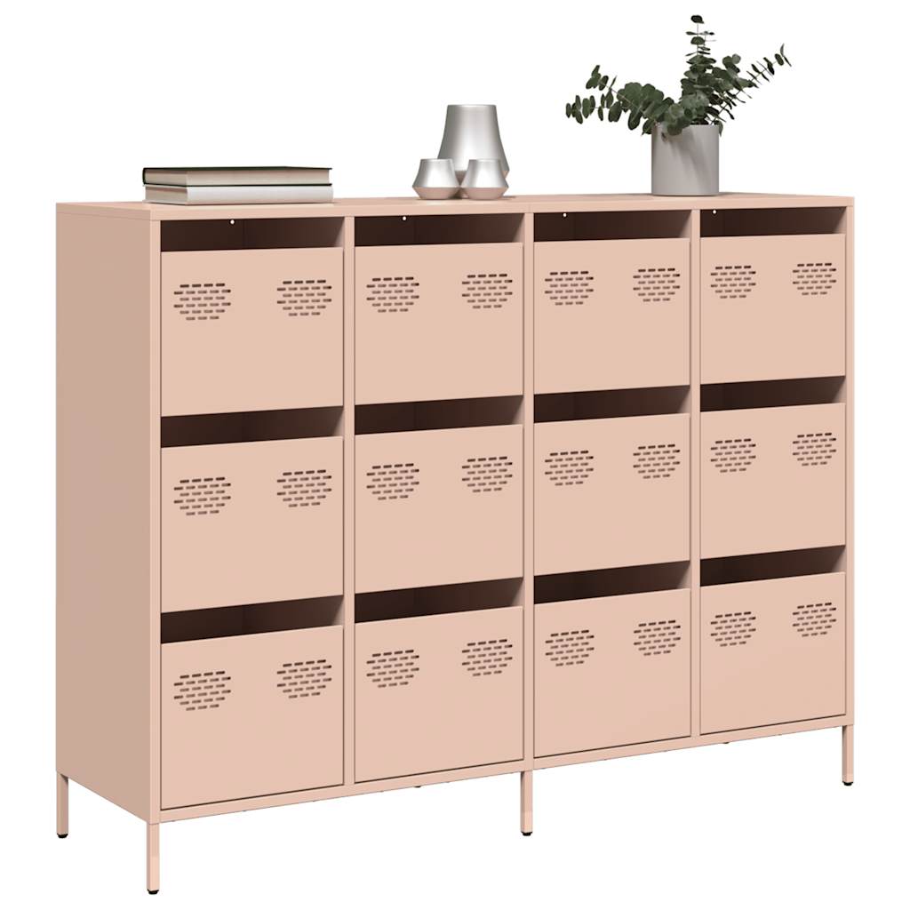 vidaXL Ντουλάπι Ροζ 135x39x103,5 εκ. από Χάλυβα Ψυχρής Έλασης