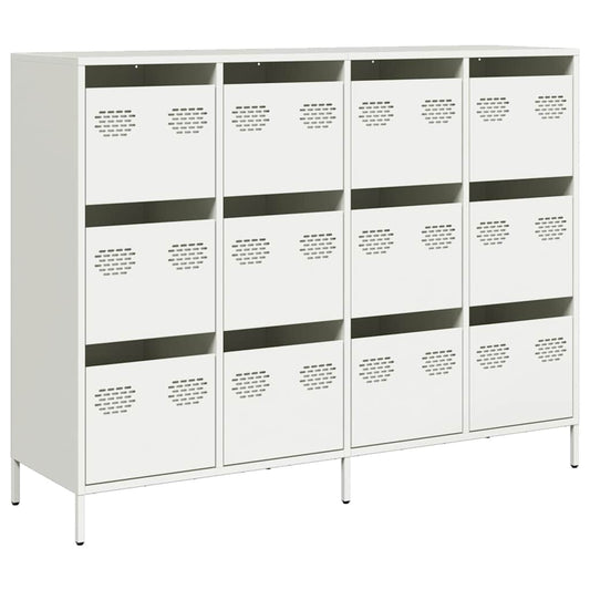 vidaXL Sideboard Λευκό 135x39x103,5 cm Ατσάλι ψυχρής έλασης