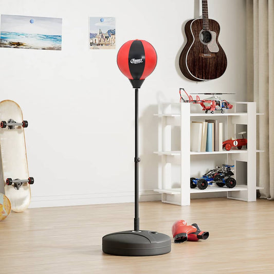 vidaXL Σετ μπάλες μποξ με γάντια και αντλία Ρυθμιζόμενο ύψος 81-122εκ.