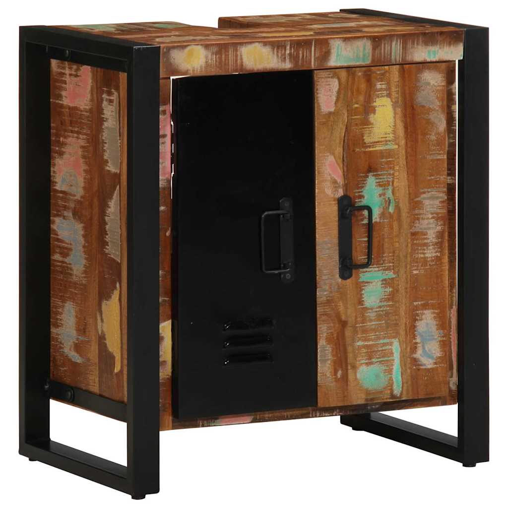 vidaXL Σετ Επίπλων Μπάνιου 4 pcs Πολύχρωμο Στερεό ανακτημένο ξύλο