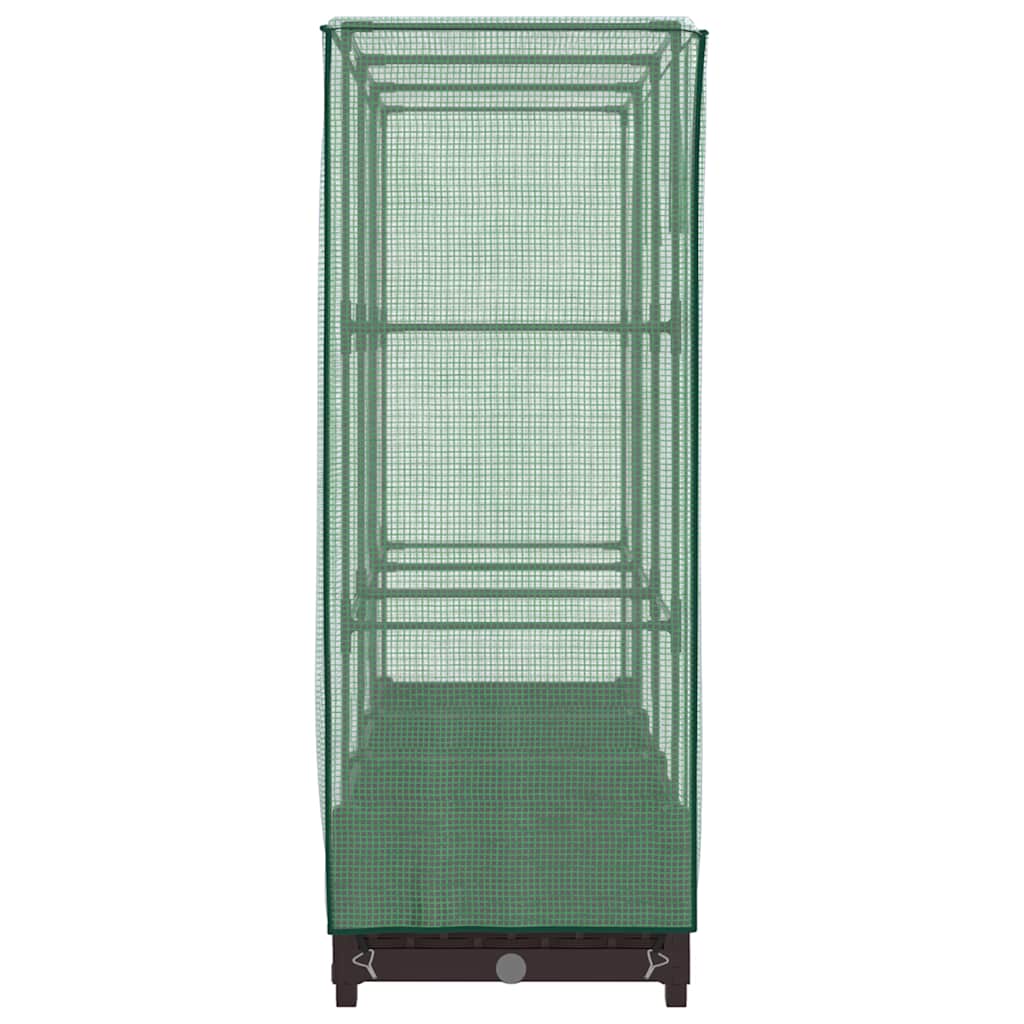 vidaXL Ζαρντινιέρα Υπερυψ. Κάλυμμα Θερμοκηπίου Όψη Ρατάν 120x40x123 εκ