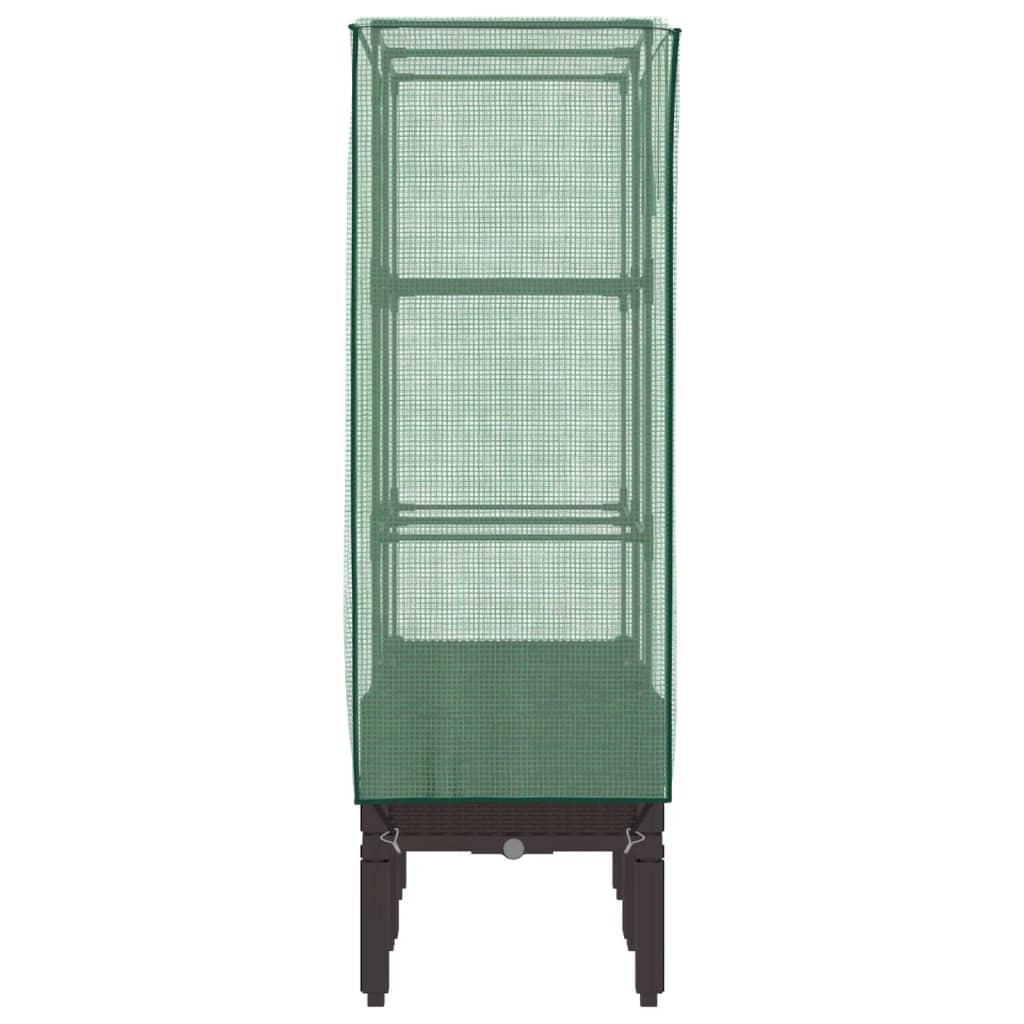 vidaXL Ζαρντινιέρα Υπερυψ. Κάλυμμα Θερμοκηπίου Όψη Ρατάν 80x40x140 εκ.