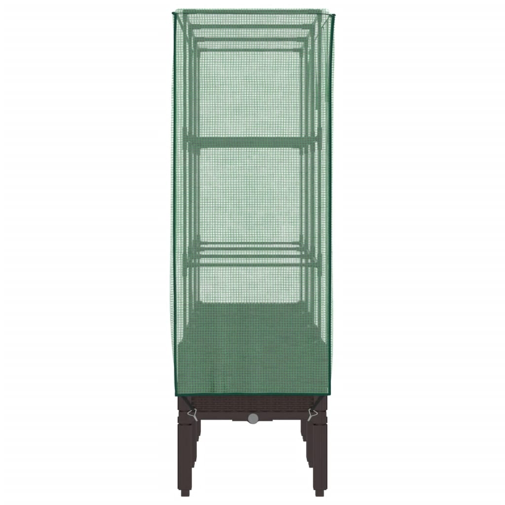 vidaXL Ζαρντινιέρα Υπερυψ. Κάλυμμα Θερμοκηπίου Όψη Ρατάν 120x40x140 εκ