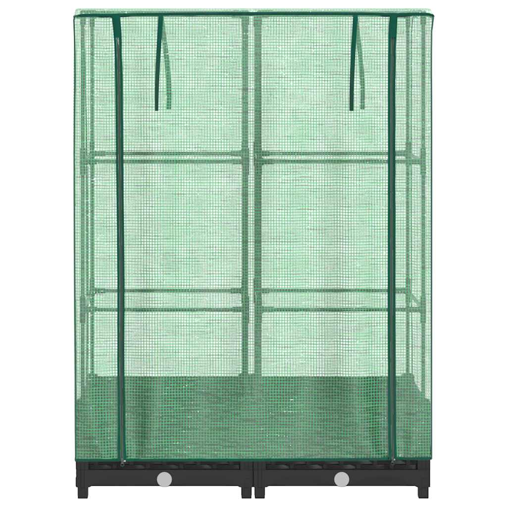 vidaXL Ζαρντινιέρα Υπερυψ. Κάλυμμα Θερμοκηπίου Όψη Ρατάν 80x40x123 εκ.