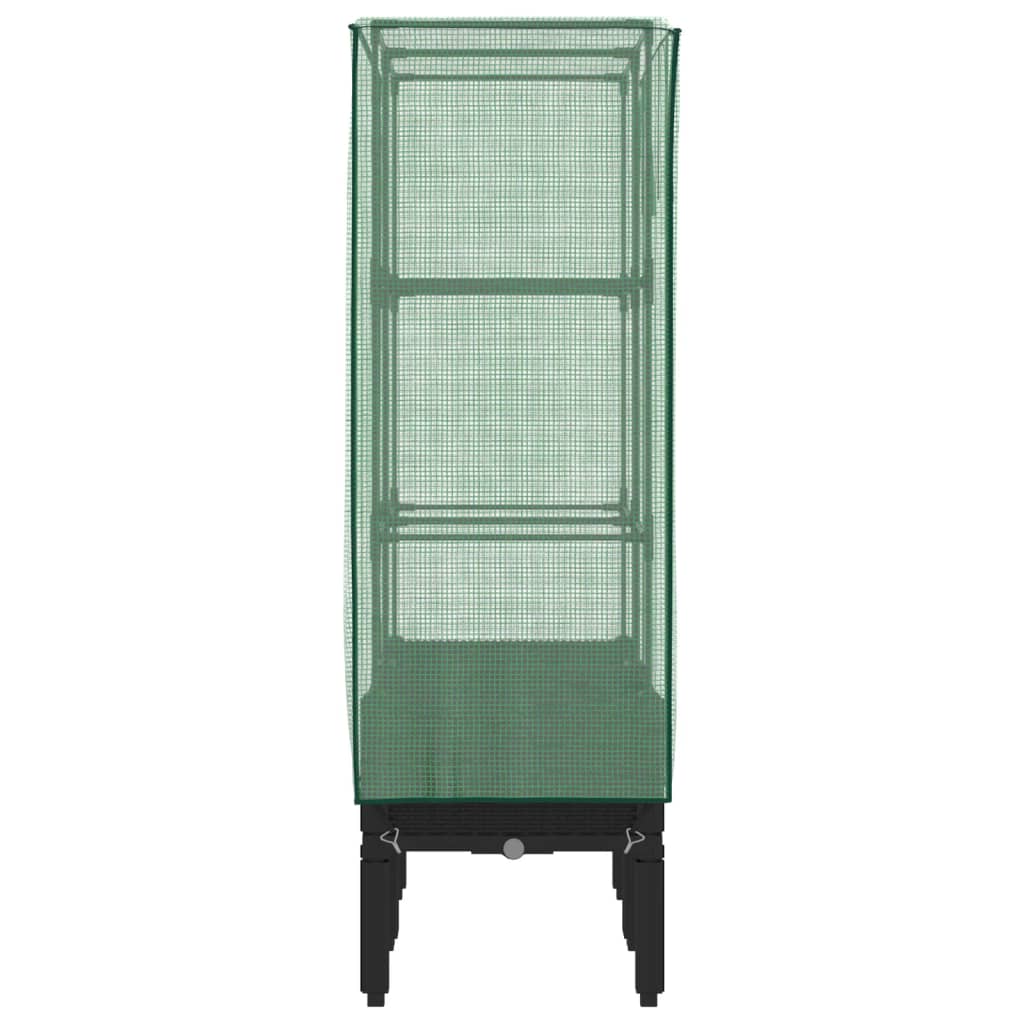 vidaXL Ζαρντινιέρα Υπερυψ. Κάλυμμα Θερμοκηπίου Όψη Ρατάν 80x40x140 εκ.