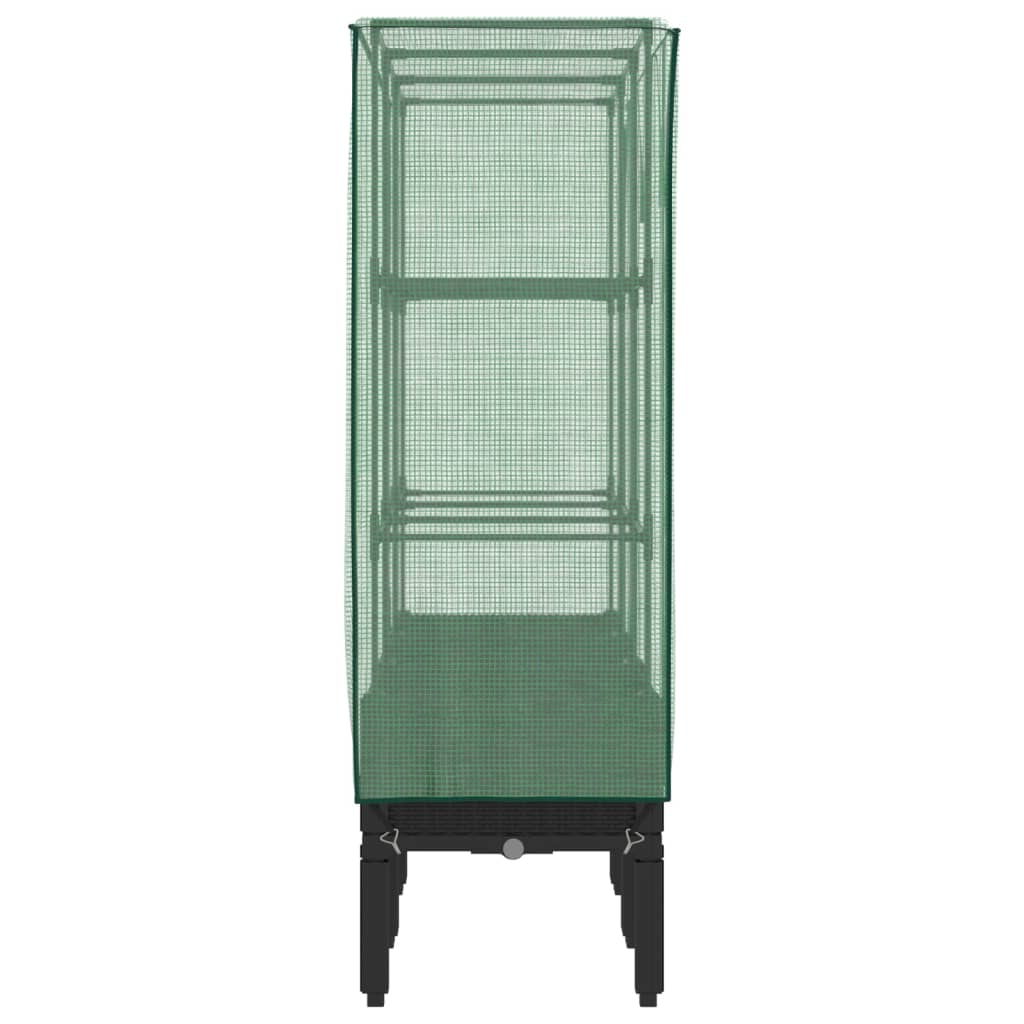 vidaXL Ζαρντινιέρα Υπερυψ. Κάλυμμα Θερμοκηπίου Όψη Ρατάν 120x40x140 εκ