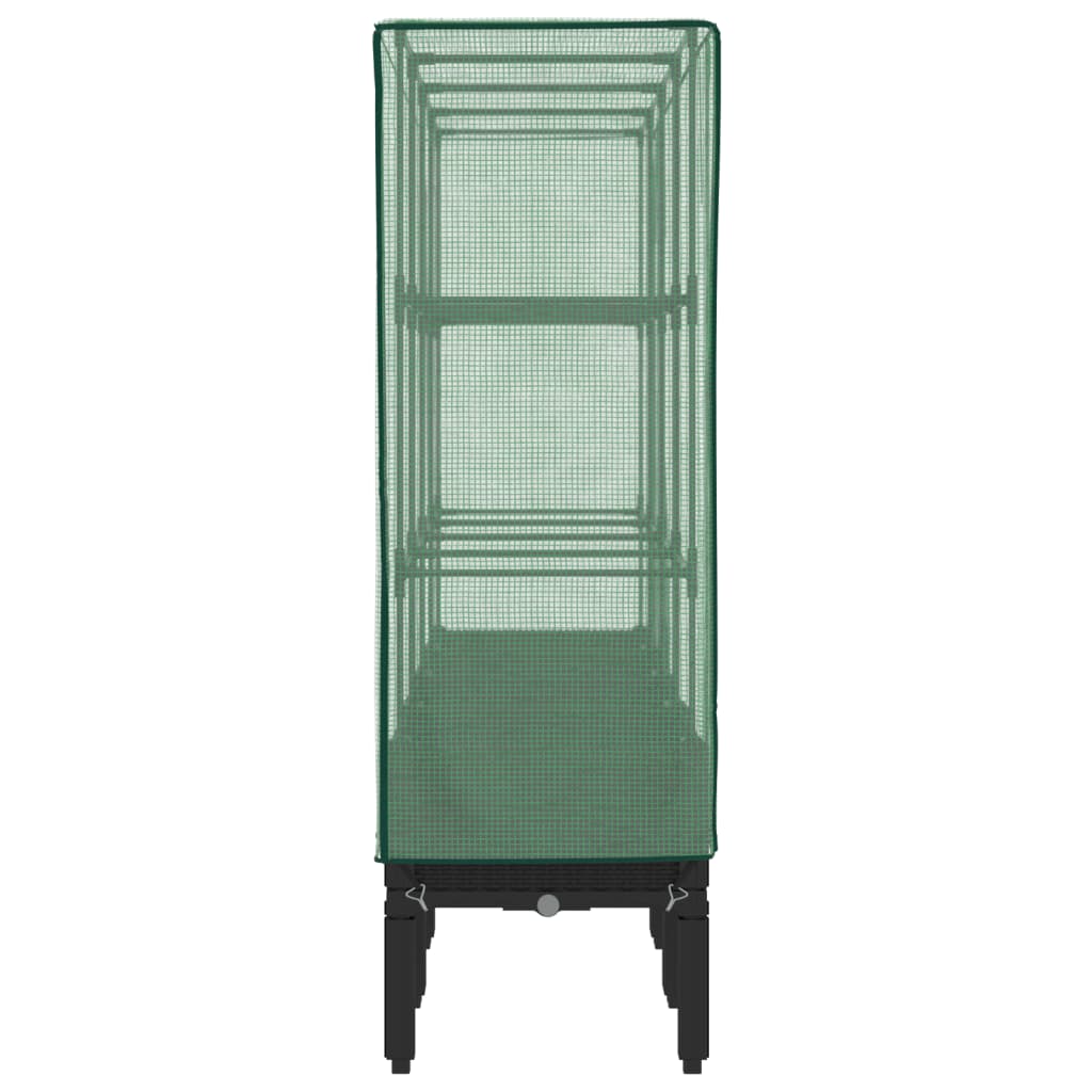 vidaXL Ζαρντινιέρα Υπερυψ. Κάλυμμα Θερμοκηπίου Όψη Ρατάν 160x40x140 εκ