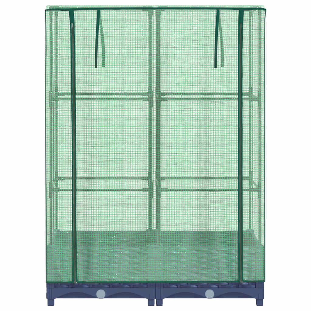 vidaXL Ζαρντινιέρα Υπερυψ. Κάλυμμα Θερμοκηπίου Όψη Ρατάν 80x40x123 εκ.