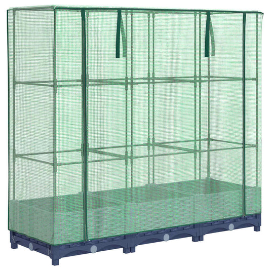 vidaXL Ζαρντινιέρα Υπερυψ. Κάλυμμα Θερμοκηπίου Όψη Ρατάν 120x40x123 εκ