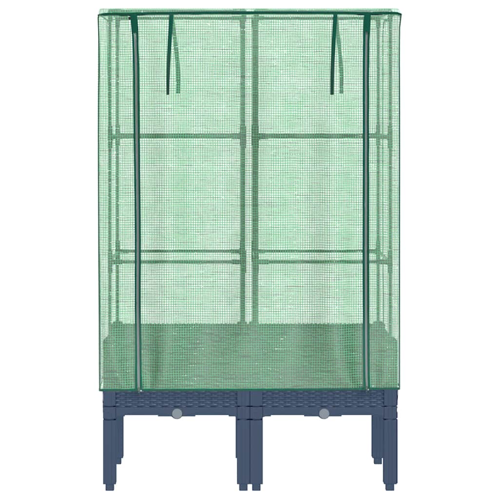 vidaXL Ζαρντινιέρα Υπερυψ. Κάλυμμα Θερμοκηπίου Όψη Ρατάν 80x40x140 εκ.