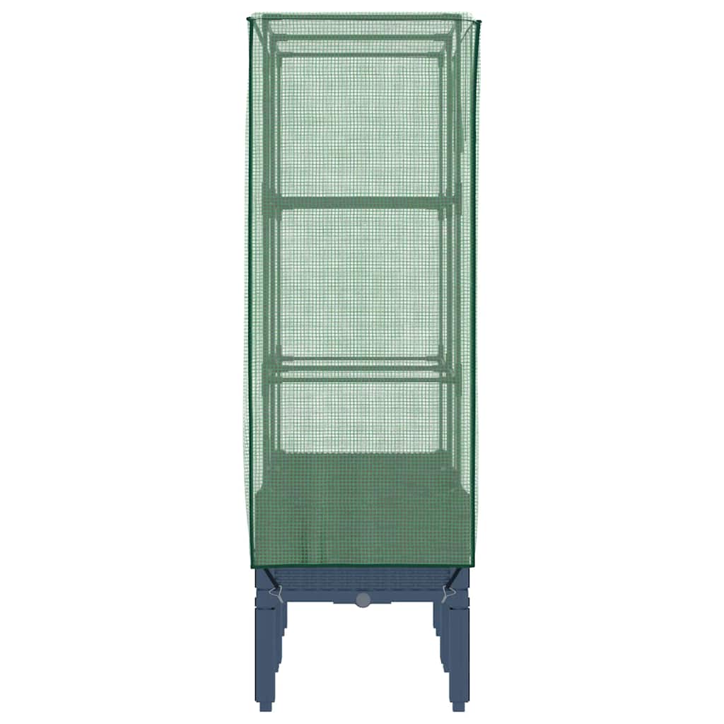 vidaXL Ζαρντινιέρα Υπερυψ. Κάλυμμα Θερμοκηπίου Όψη Ρατάν 80x40x140 εκ.