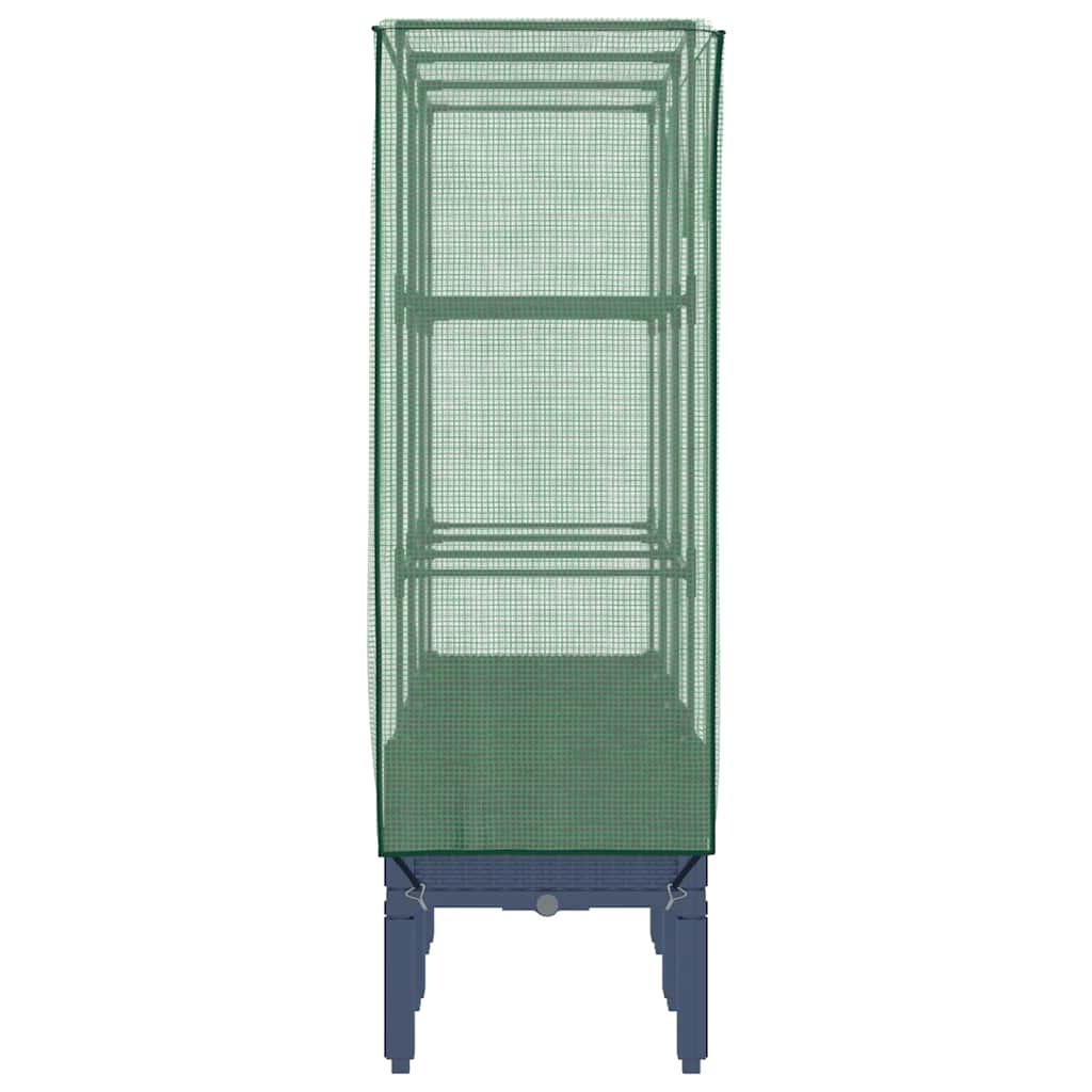 vidaXL Ζαρντινιέρα Υπερυψ. Κάλυμμα Θερμοκηπίου Όψη Ρατάν 120x40x140 εκ