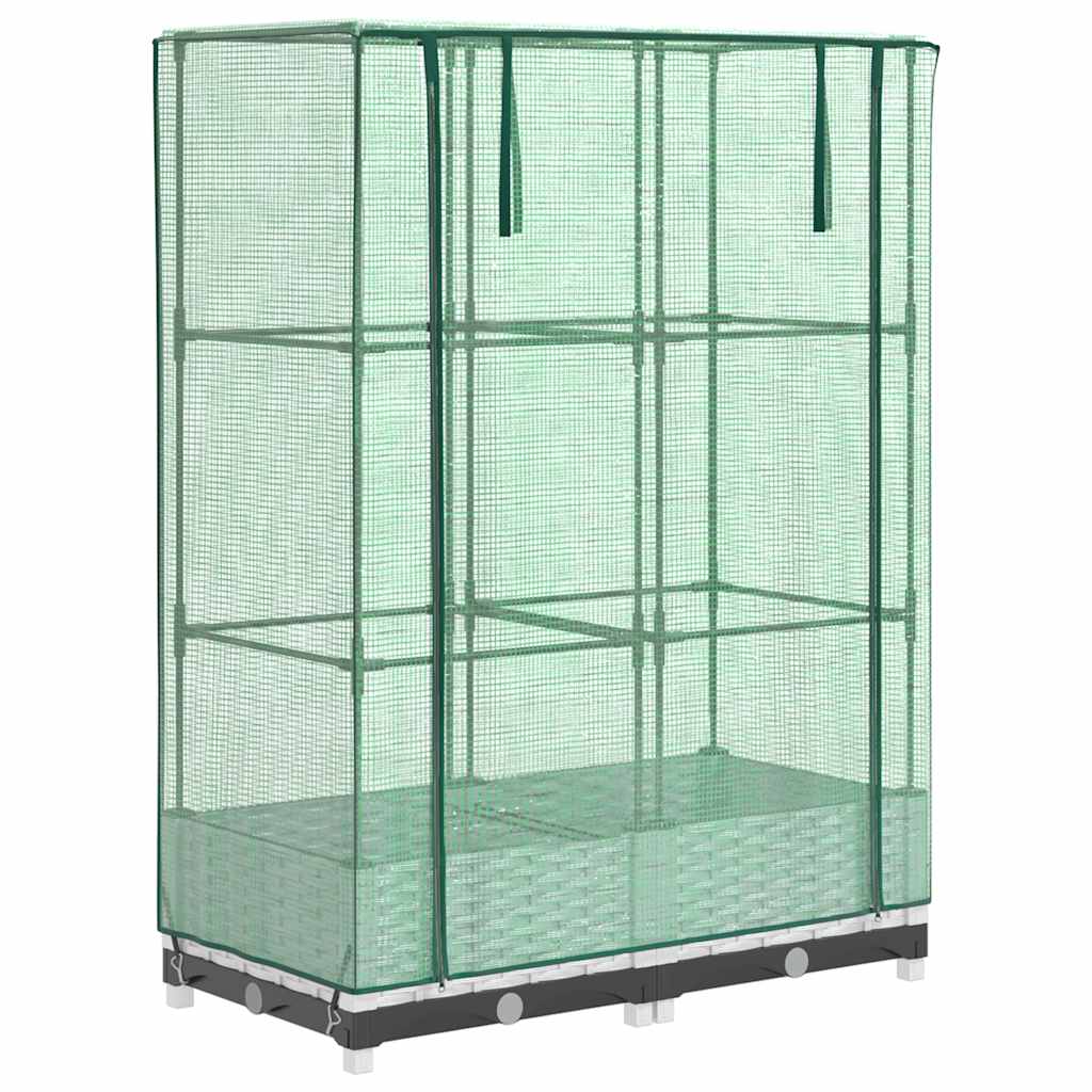 vidaXL Ζαρντινιέρα Υπερυψ. Κάλυμμα Θερμοκηπίου Όψη Ρατάν 80x40x123 εκ.