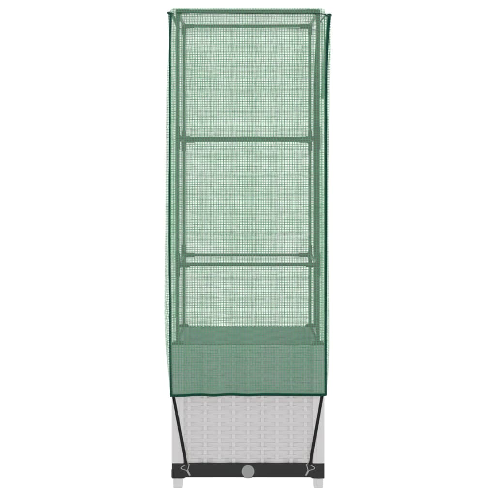 vidaXL Ζαρντινιέρα Υπερυψ. Κάλυμμα Θερμοκηπίου Όψη Ρατάν 40x40x139 εκ.