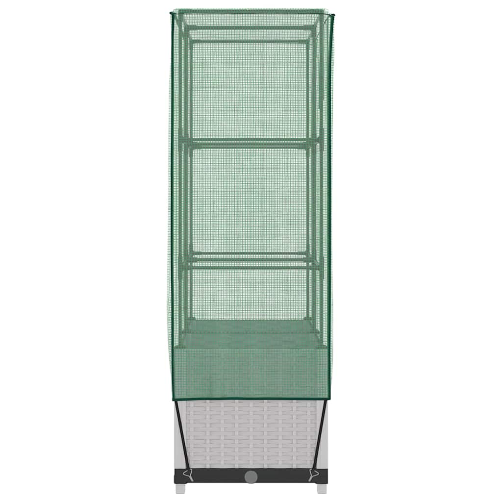 vidaXL Ζαρντινιέρα Υπερυψ. Κάλυμμα Θερμοκηπίου Όψη Ρατάν 80x40x138 εκ.